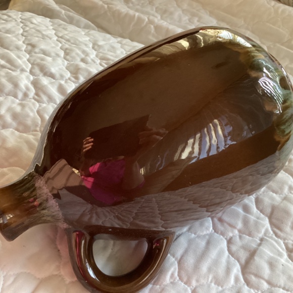 VINTAGE DRIP GLAZED POTTERY PITCHER/GOURD - Picture 4 of 11